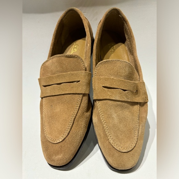 Zara Brown Suede Loafers - Picture 6 of 9